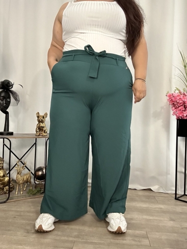 Летен макси панталон с широк крачол- зелено